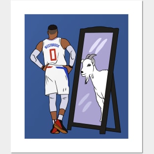 Russell Westbrook Mirror GOAT (Clippers) Posters and Art